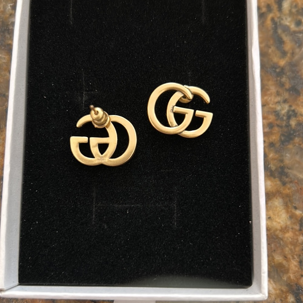 New beautiful GG stud earrings gold plated - Picture 4 of 5
